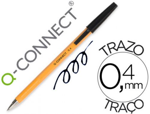 Esferografica laranja q-connect preta fino , Q-connect , 77886 , 5706003340468